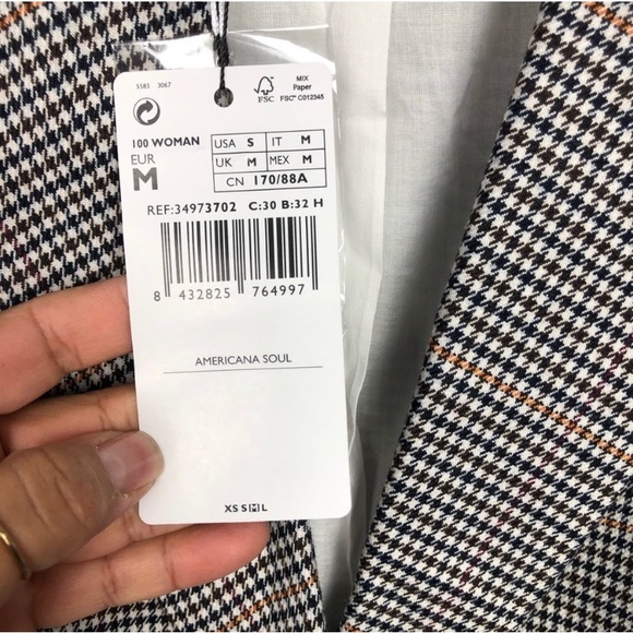 Mango plaid check houndstooth blazer, NWT - Picture 6 of 7